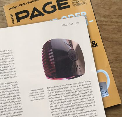 page magazine mentioning the veye camera