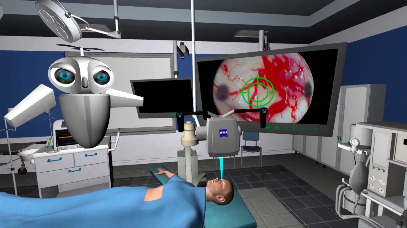 Geothe VR Game in-game footage of an eye operation